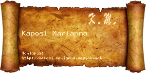 Kaposi Marianna névjegykártya